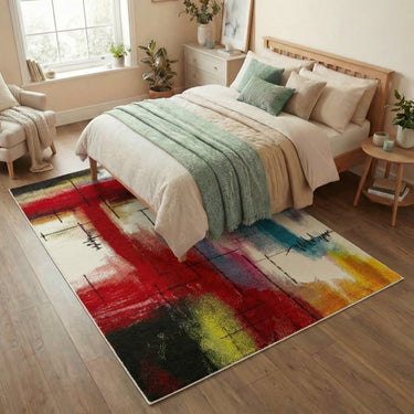 Consept Looms Art106 Multi Pictorial Pop Multicoloured Polypropylene Abstract Floral Rug