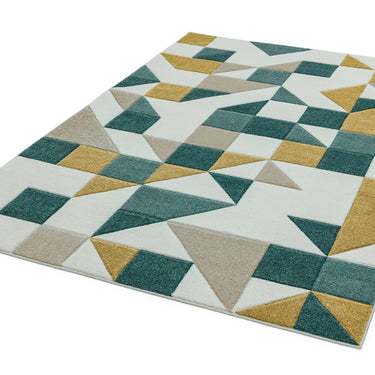 Sketch SK03 Geometric Shapes Hand Carved Rug in Green