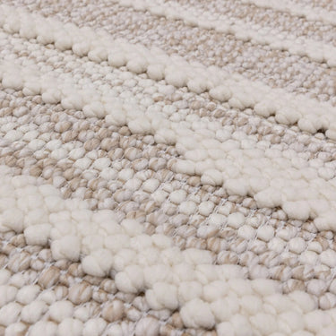 Asiatic London Camber Stripe Sand Beige Traditional Textured Striped Flatweave Rug