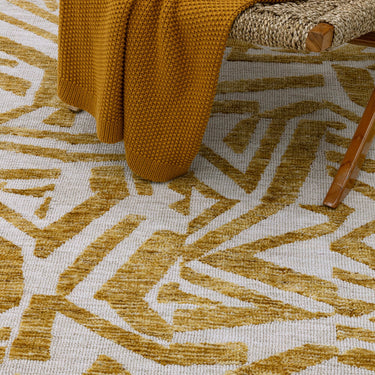 Asiatic London Mason Scatter Silky Yellow Gold Traditional Abstract Modern Rug