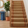 Bordo Boucle Sisal Rust Linen Border Natural Beige Jute Cotton Textured Flatweave Rug - Stair Runner 67 × 800 cm (2'2"x26'3")