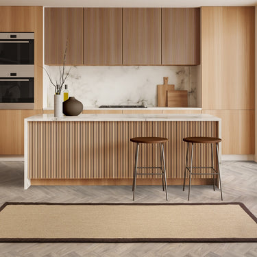 Sisal Jute Plain Non-Slip Linen Natural with Chocolate Brown Border Rug & Runner - Runner 68x240 cm (2'2"x7'10")