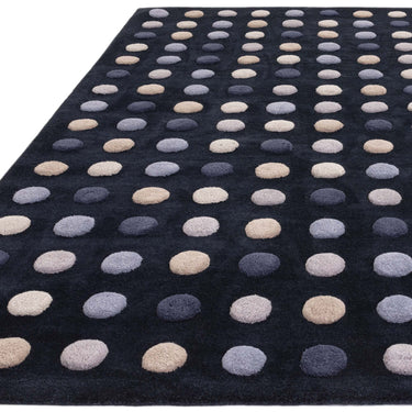 Asiatic London Dotty 3D Spotty Tufted Navy Blue Hand-Carved Wool Viscose Cotton Rug