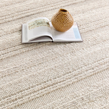 Origins Chunky Knit Natural Cream Braided Hand-Woven Wool Traditional Textured Hallway Runner Rug