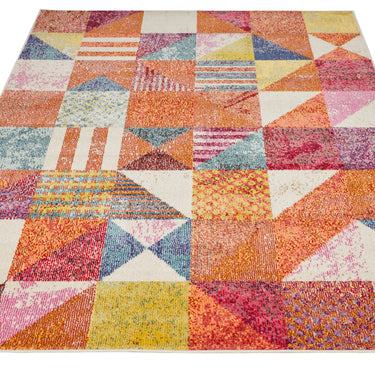 Carnaval CAR102 Vibrant Multi Colours Modern Geometric Rug by Concept Looms