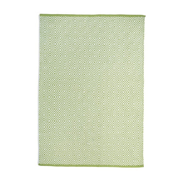 Hug Rug Woven Washable Reversible Diamond Outdoor Indoor Rug in Green
