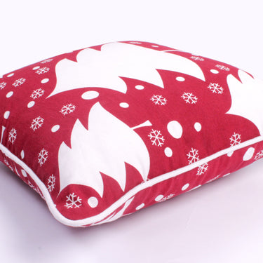 Christmas Trees Red Washable Cotton Soft Cushion 45x45 cm