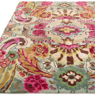 Katherine Carnaby Historia Hand Tufted Floral Vibrant Multi Colours Viscose Silky Rug