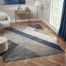 Orbit Arktis 3D Grey Blue Abstract Geometric Textured Hallway Runner Rug - Medium 120x170 cm (4'x5'6")