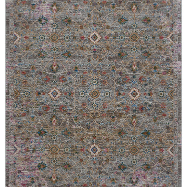 Soujorn Jebel Modern Traditional Bordered Floral Rug, Hall Runner in Multi Coloured