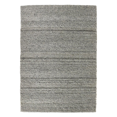 Modern Chunky Knit Flat Woven Handmade Wool Rug and Hallway Runner in Grey