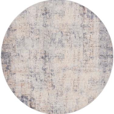Rustic Textures RUS01 Modern Abstract Round Circle Rug in Grey Beige