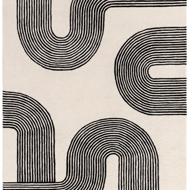 Asiatic London Matrix Arches MAX87 Contemporary Retro Black Handmade Wool Abstract Rug