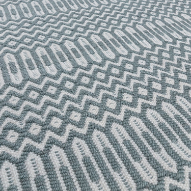 Halsey Indoor Outdoor Rug Hand Woven Geometric Flatweave Reversible Duck Egg Blue Rug, Runner or Cushion