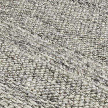 Katherine Carnaby Coast Wool & Viscose High Quality Textured Hand Woven  Flatweave Striped Rug in  Grey Marl