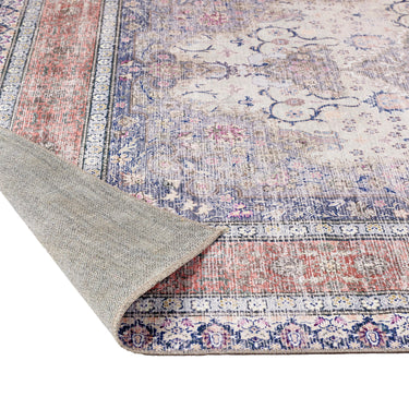 Origins Croft Medallion Soft Multicolour Washable Non-Slip Cotton Chenille Hallway Runner Rug