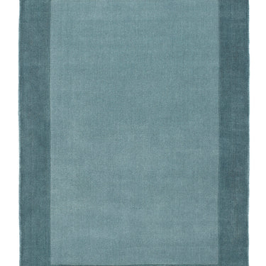 Origins Borders Hand Loom Woven Wool Bordered Rug Hallway in Duck Egg