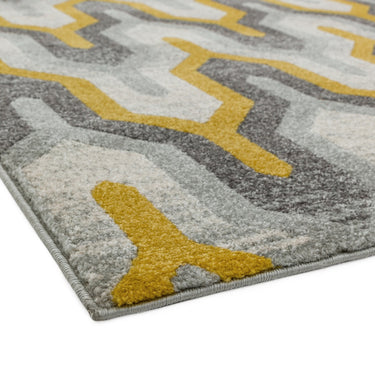 Nova NV14 Geo Geometric Modern Pattern Rug in Yellow Grey