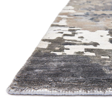 Langham Rug Modern Abstract Hand Woven Viscose Premium Grey Silver Rug