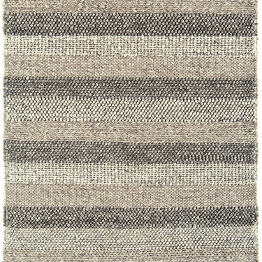 Katherine Carnaby Coast Wool & Viscose High Quality Textured Hand Woven Flatweave Varied Striped Rug in  Beige