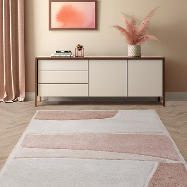 Asiatic London Horizon Clay Tufted Cotton Abstract Geometric Textured Rug
