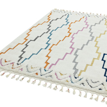 Asiatic London Ariana AR01 Trellis Boho Harmony Soft Scandi Multicolour Polypropylene Shaggy Moroccan Textured Rug