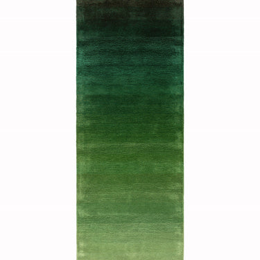 Ombre Quality Hand Tufted Wool Rug Hallway Runner in Blue, Green and Rust