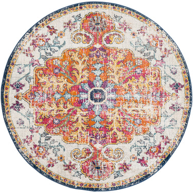 Harput HAP1000 Modern Vintage Area Blue Multi Washable Jute Cotton Polypropylene Rug