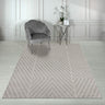 Muse Linear Grey Black Polypropylene Geometric Striped Hallway Runner Rug - Grey - Small 80x150 cm (2'6"x5')