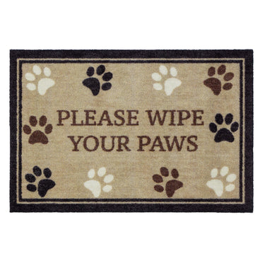 Howler and Scratch Pet Patterned Wipe Your Paws Border Washable Non-Slip Bordered Doormat 50x75 cm