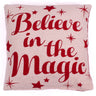 Christmas Believe Cream Red Washable Cotton Soft Cushion 45x45 cm