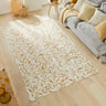 Consept Looms Liberty LIB302 Ivory Gold Washable Non-Slip Traditional Floral Rug - Large 160x230 cm (5'3"x7'7")