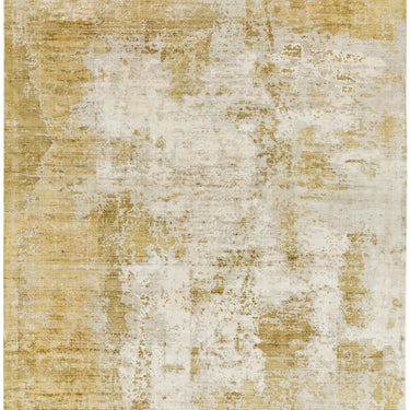Gatsby Modern Abstract Shiny Viscose High Quality Hand Woven Autumn Yellow Gold Rug