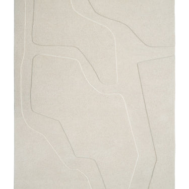 Sculptured Formation Cream Hand-Tufted Wool Scandi Abstract Rug