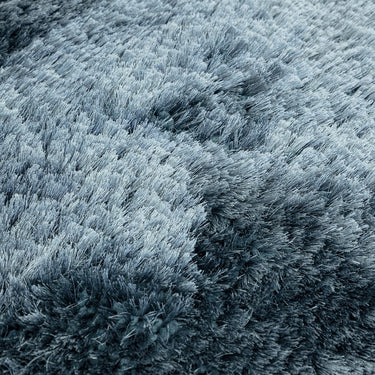 Plush Plain Shaggy High Pile Thick Silky Fluffy Soft Hand Woven Airforce Blue Rug