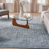Nourison Alessia ALE01 Blue Hand-Carved Wool Geometric Textured Rug - 61 x 91 cm (2'3')