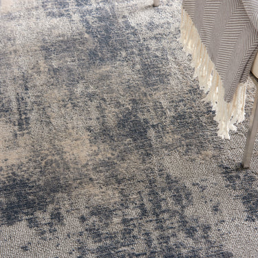 Rustic Textures RUS02 Modern Abstract Rug in Blue Ivory