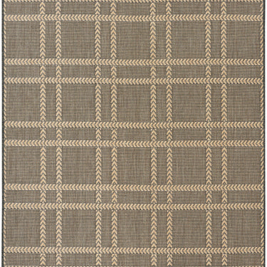 Horizon Grid HOZ04 Pattern Patio Charcoal By Indoor Outdoor Polypropylene Geometric Rug
