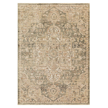 Asiatic London Heriz HE02 Serapi Green Traditional Vintage Textured Medallion Hallway Runner Rug