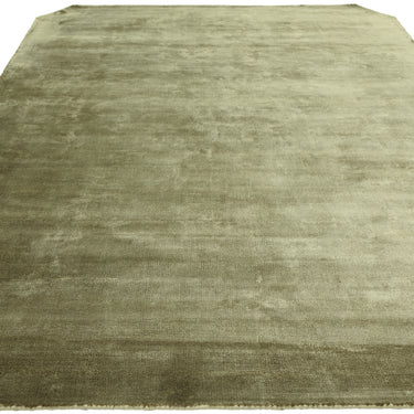 Gleam Luxury Contemporary Modern Shiny Plain Hand Woven Viscose Sage Green Rug