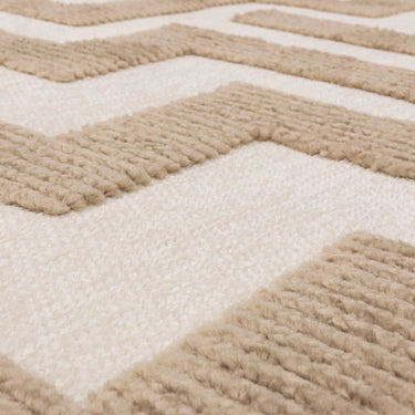 Asiatic London Freja Cove Short Pile Maze Sand Natural Washable Cotton Polypropylene Abstract Rug