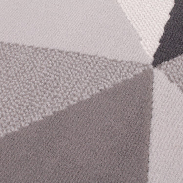 Modern Poly Diamond Geometric Rug in Grey Ochre