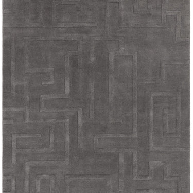 Maze Wool Rug Hand Tufted Modern Classic in Charcoal Grey