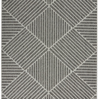 By Cozumel CZM05 Stripes 3D Dark Grey Hand-Carved Polypropylene Abstract Geometric Rug