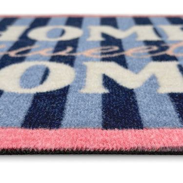 Home Sweet Home Blue Washable Non-Slip Indoor Doormat 50x75 cm