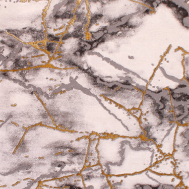 Bianco 185KA Luxurious Abstract Marbled Design Rug in Cream Gold and Dark Grey Silver