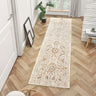 Alia Parisa Cream Traditional Vintage Floral Bordered Rug - Runner 60x230cm (2'x7'7")