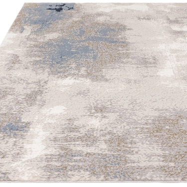 Asiatic London Stellar ST05 Painterly Marbled Blue Polypropylene Abstract Textured Rug
