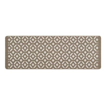My Stain Resistant Crescent Pattern Stone Beige Washable Non-Slip Polypropylene Geometric Hallway Runner Rug - Runner 67x200 cm (2'2"x6'7")