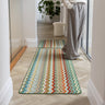 My Mat Stain Resistant Washable Home Entrance, Kitchen, Hallway, Entryway Non-Slip Rug Candy Zigzag in Multi Green - Runner 67x200 cm (2'2"x6'7")